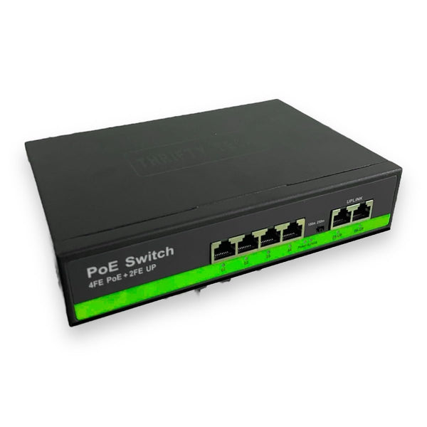 Thrifty Tech 65W 4+2 PoE Switch with 2-Year Burn Warranty