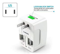 Universal Travel Adapter & USB Extension Board Combo with 2 Meter Cable
