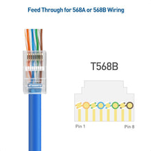 RJ45 Cat6 Pass Through Connector Pack of 100
