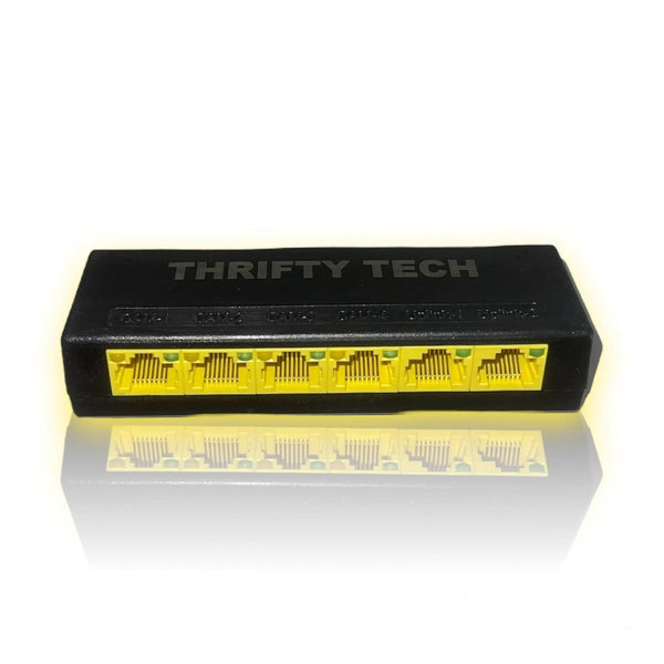 Thrifty Tech 6 Port PoE Switch with 4 PoE Ports & 2 Uplink Ports (4+2 PoE)