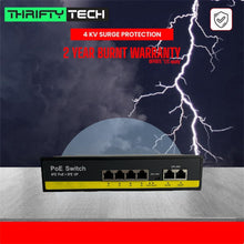 Thrifty Tech 65W 4+2 PoE Switch with 2-Year Burn Warranty