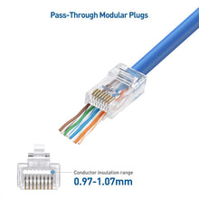 RJ45 Cat6 Pass Through Connector Pack of 100