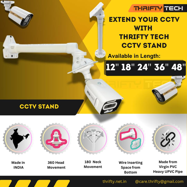 CCTV Camera Mounting Bracket 12" Heavy Duty Wall & Ceiling Stand