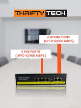 Thrifty Tech 65W 4+2 PoE Switch with 2-Year Burn Warranty