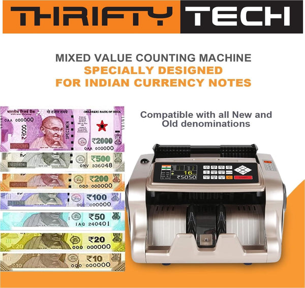 Pro Mix Total Value Cash Counting Machine with Fake Note Detection (4050 TT)