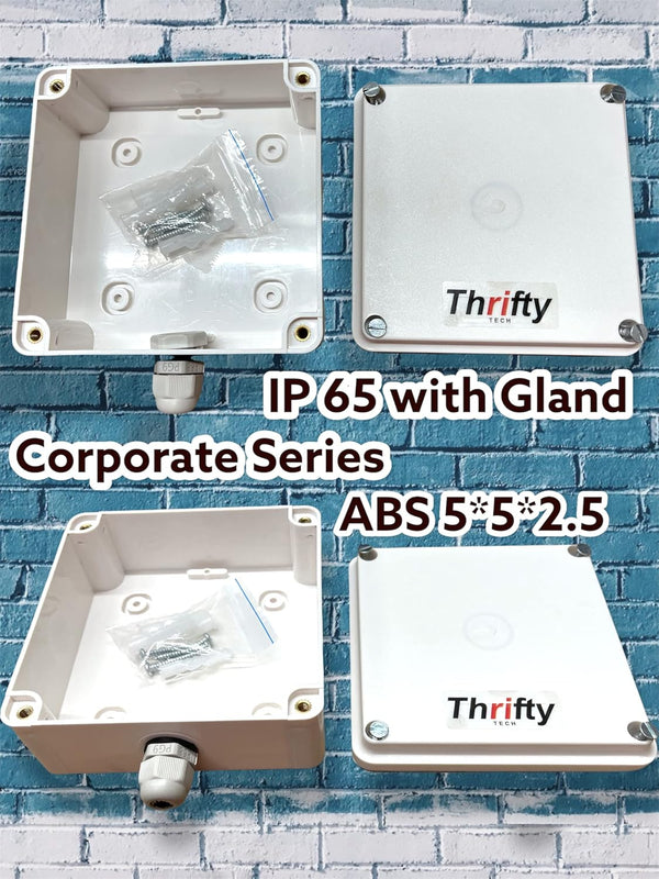 CCTV Camera Junction Box 5x5x2.5 Inch IP65 ABS Plastic